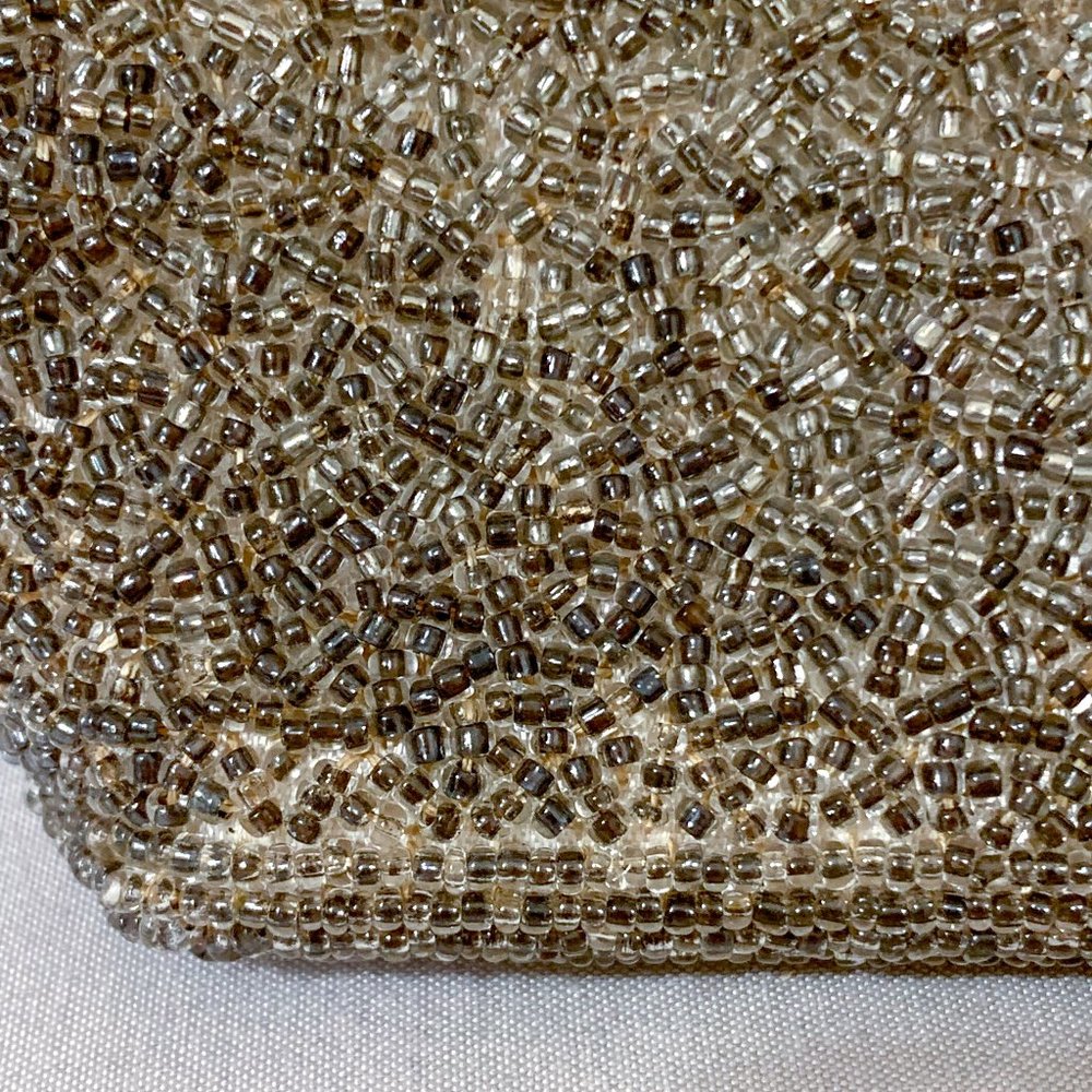 🤩 Vintage 50’s Embroidered French Glass & Steel Cut Beaded Handbag - Picture 10 of 10